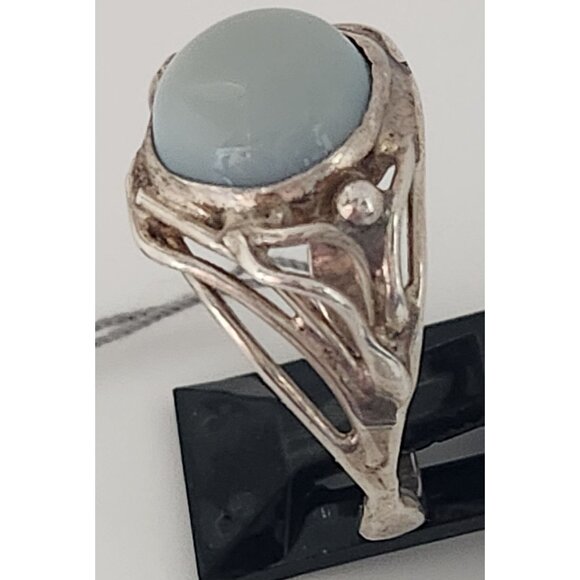 Ring Blue Chaladony Size 11 Silver 6.3 gr Jerry Fran Harr 25 mm 10 mm Stone - Picture 6 of 15